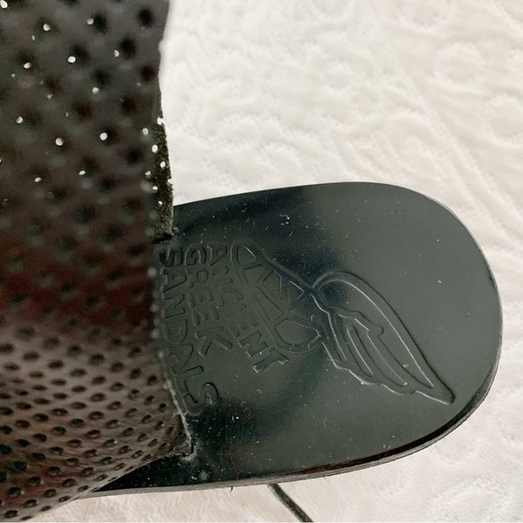 ANCIENT‎ GREEK SANDALS Mache Gladiator Lace Up Sandals, Perforated Black - Picture 7 of 10